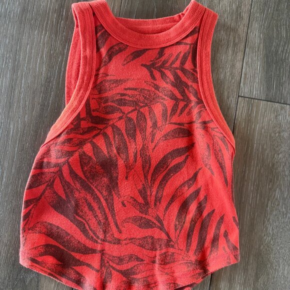 Free People Movement tropical orange open back cropped tank size small - Picture 4 of 9